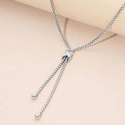 Fashnzfab Secret Box_stainless Steel Adjustable Crisscross Slider Box Chain Necklace In Multi