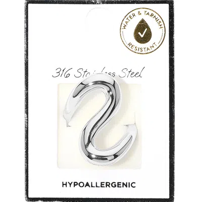Fashnzfab Secret Box_stainless Steel Bold Abstract Wave Ring In Silver