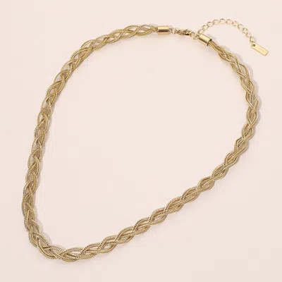 Fashnzfab Secret Box_stainless Steel Braided Chain Necklace In Gold