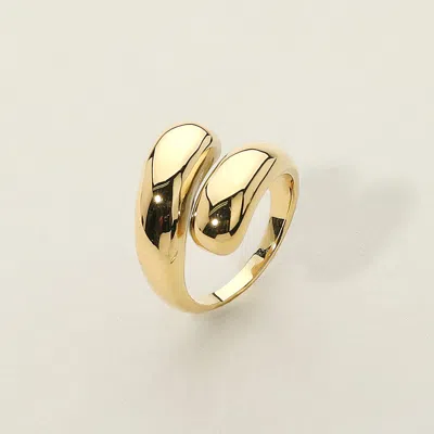 Fashnzfab Secret Box_stainless Steel Closed Wrap Ring In Gold