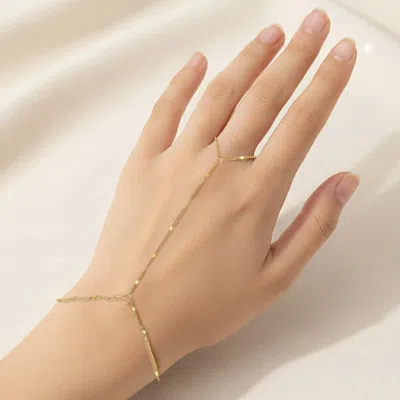 Fashnzfab Secret Box_stainless Steel Delicate Hand Chain Bracelet - Gold