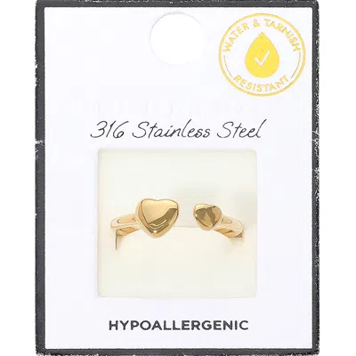 Fashnzfab Secret Box_stainless Steel Heart Open Ring In Gold