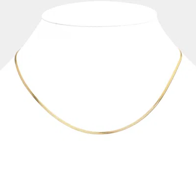 FASHNZFAB SECRET BOX_STAINLESS STEEL HERRINGBONE CHAIN NECKLACE - GOLD