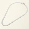 Fashnzfab Secret Box_stainless Steel Herringbone Chain Necklace - Rhodium In Metallic