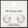 Fashnzfab Secret Box_stainless Steel Huggie Hoop Earrings - Rhodium In Multi