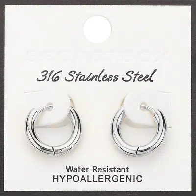 Fashnzfab Secret Box_stainless Steel Huggie Hoop Earrings 0.6" X 0.6" In Multi