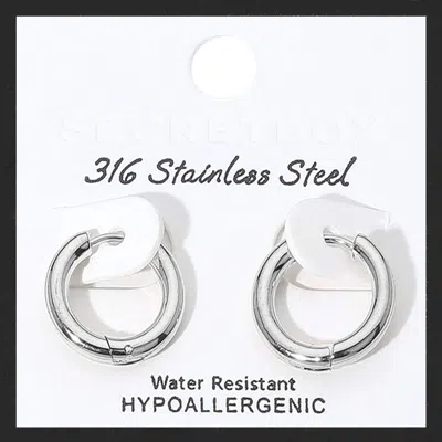 Fashnzfab Secret Box_stainless Steel Huggie Hoop Earrings 0.75" X 0.75" In Multi