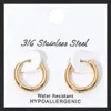 Fashnzfab Secret Box_stainless Steel Huggie Hoop Earrings In Gold