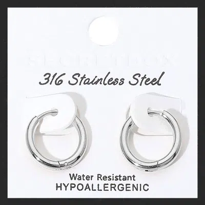 Fashnzfab Secret Box_stainless Steel Huggie Hoop Earrings In Multi