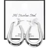 Fashnzfab Secret Box_stainless Steel Hypoallergenic Teardrop Hoop Earrings - Rhodium In Silver