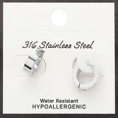 Fashnzfab Secret Box_stainless Steel Mini Huggie Hoop Earrings In Metallic