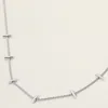 Fashnzfab Secret Box_stainless Steel Modern Tube Bar Station Necklace In Metallic