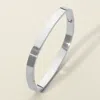 Fashnzfab Secret Box_stainless Steel Square Hinged Bangle Bracelet Rhodium In Multi