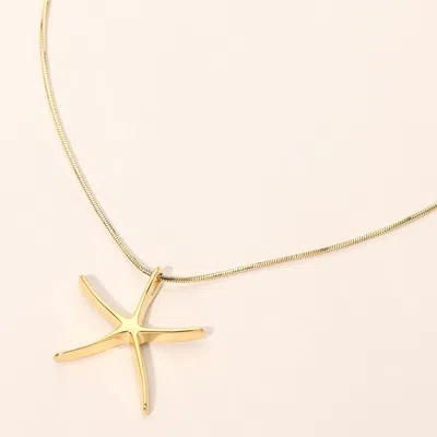 Fashnzfab Secret Box_stainless Steel Starfish Pendant Necklace In Gold