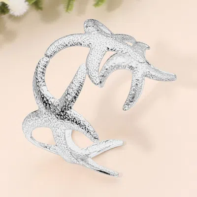 Fashnzfab Secret Box_stainless Steel Textured Starfish Link Cuff Bracelet In Multi
