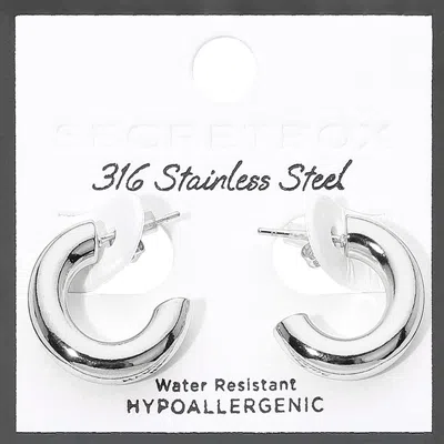 Fashnzfab Secret Box_stainless Steel Think Hoop Earrings In Multi