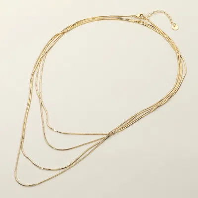 Fashnzfab Secret Box_stainless Steel Wraparound Snake Chain Necklace In Gold