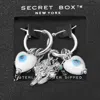 Fashnzfab Secret Box_sterling Dipped Ceramic Evil Eye Heart Cross Western Boot Charm Dangle Pin Catch Hoop Ear In Metallic