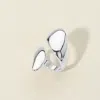 Fashnzfab Secret Box_sterling Silver Dipped Abstract Open Wrap Adjustable Ring - Silver In Metallic