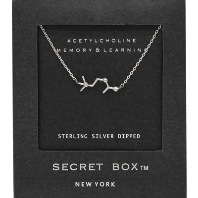 Fashnzfab Secret Box_sterling Silver Dipped Acetylcholine Hormone Molecule Necklace In Metallic