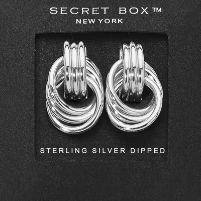 Fashnzfab Secret Box_sterling Silver Dipped Bold Textured Knot Earrings