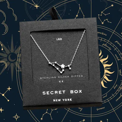 Fashnzfab Secret Box_sterling Silver Dipped Cz Leo Zodiac Sign Pendant Necklace