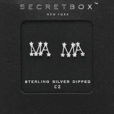 Fashnzfab Secret Box_sterling Silver Dipped Cz Mama Stud Earrings