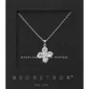 Fashnzfab Secret Box_sterling Silver Dipped Cz Stone Flower Pendant Necklace In Metallic