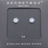 Fashnzfab Secret Box_sterling Silver Dipped Cz Stone Paved Evil Eye Stud Earrings - Silver In Metallic