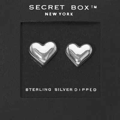 Fashnzfab Secret Box_sterling Silver Dipped Heart Stud Earrings