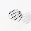 Fashnzfab Secret Box_sterling Silver Dipped Hypoallergenic Chunky Split Rib Ring - Rhodium In Silver