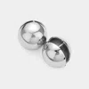 Fashnzfab Secret Box_sterling Silver Dipped Metal Ball Stud Earrings - Rhodium In Silver