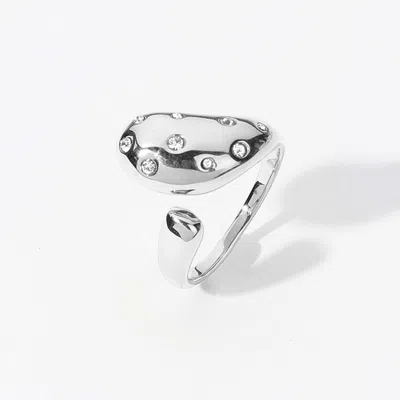 Fashnzfab Secret Box_sterling Silver Dipped Hypoallergenic Stone Paved Dome Ring