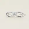 Fashnzfab Secret Box_sterling Silver Dipped Infinity Two Finger Ring - Rhodium In Metallic