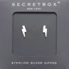 Fashnzfab Secret Box_sterling Silver Dipped Lightning Bolt Stud Earrings - White Gold In Metallic