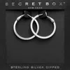 Fashnzfab Secret Box_sterling Silver Dipped Metal Hoop Earrings In Metallic