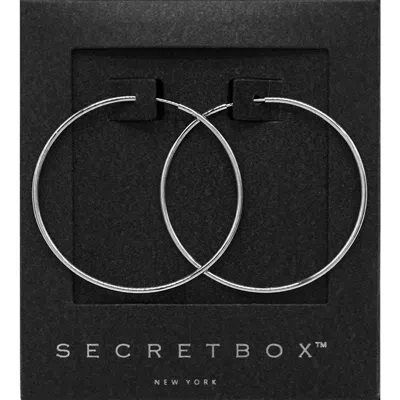 Fashnzfab Secret Box_sterling Silver Dipped Metal Wire Hoop Earrings In Green