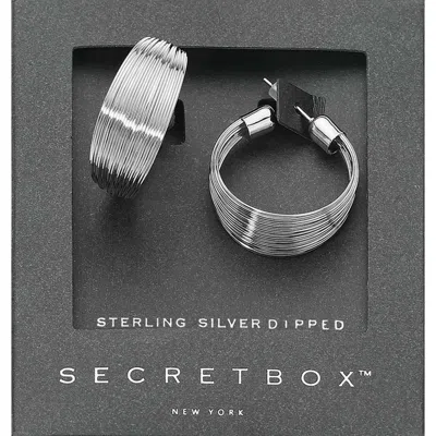Fashnzfab Secret Box_sterling Silver Dipped Multi Wire Hoop Earrings - Silver In Metallic
