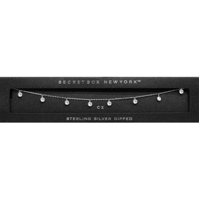 Fashnzfab Secret Box_sterling Silver Dipped Round Cz Detail Necklace