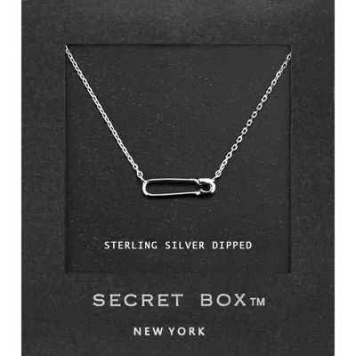 Fashnzfab Secret Box_sterling Silver Dipped Safety Pin Pendant Necklace