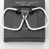 Fashnzfab Secret Box_sterling Silver Dipped Square Hoop Earrings - Silver In Metallic
