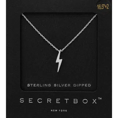 Fashnzfab Secret Box_sterling Silver Dipped Thunderbolt Pendant Necklace