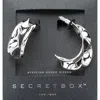 Fashnzfab Secret Box_sterling Silver Dipped Twisted Pointed Hoop Earrings - White Gold In White