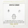 Fashnzfab Secret Box_sterling Silver Post Hamsa Hand Stud Earrings - Worn Silver In Metallic