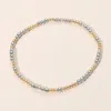 Fashnzfab Secret Box_two Tone Skinny Metal Bubble Beaded Stretch Bracelet Gold, Silver In Multi