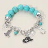Fashnzfab Secret Box_western Cowboy Hat Boot Flower Pearl Charm Beaded Stretch Bracelet Silver In Silver