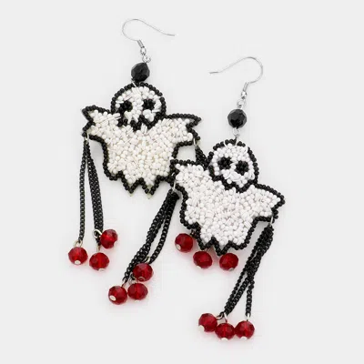 Fashnzfab Seed Bead Ghost Dangle Earrings In Multi