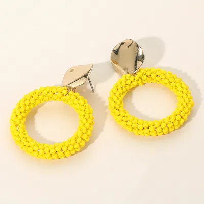 Fashnzfab Seed Bead Open Circle Dangle Earrings In Multi