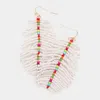 Fashnzfab Seed Beaded Dangle Earrings - White In Multi