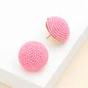 Fashnzfab Seed Beaded Dome Earrings - Pink In Pink